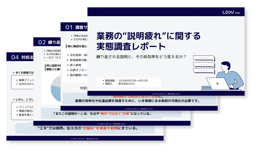 お役立ち資料：業務の“説明疲れ”に関する実態調査レポート